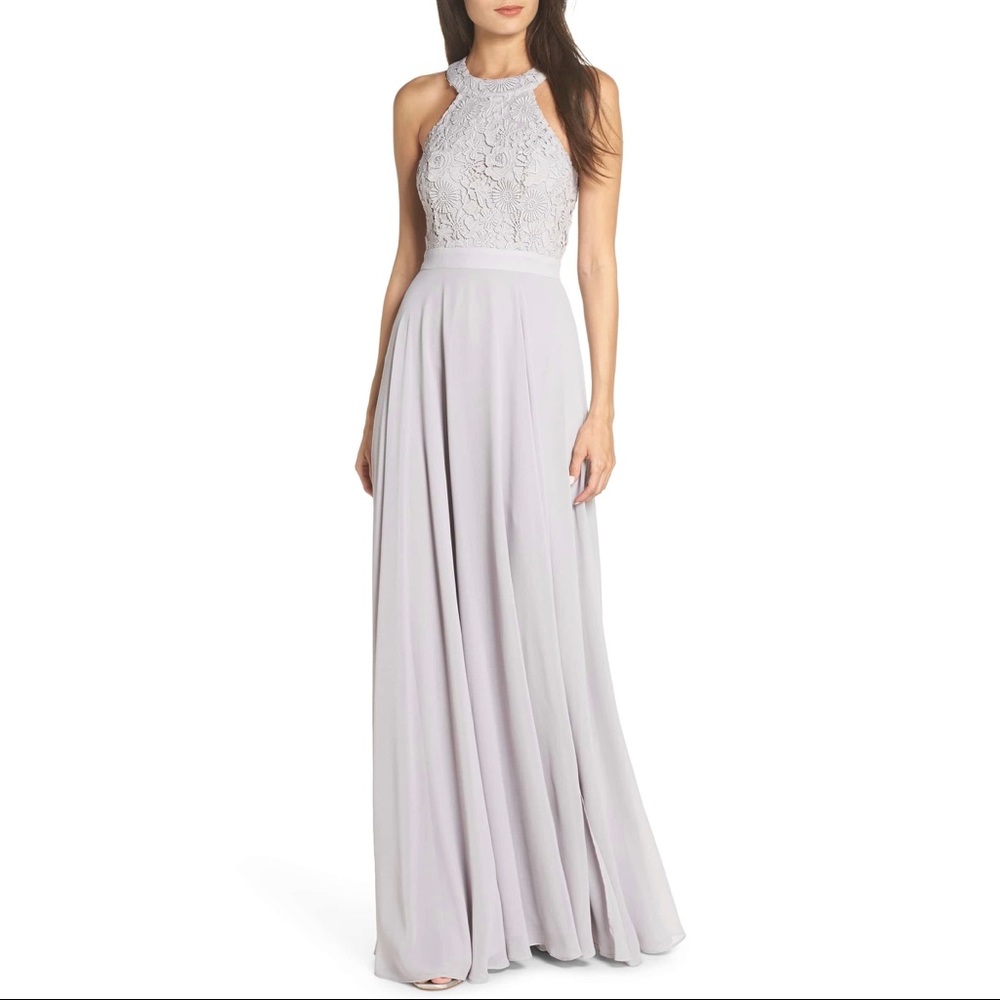 NWT Lulu's Floral Lace Maxi Flare Dress Love Poem